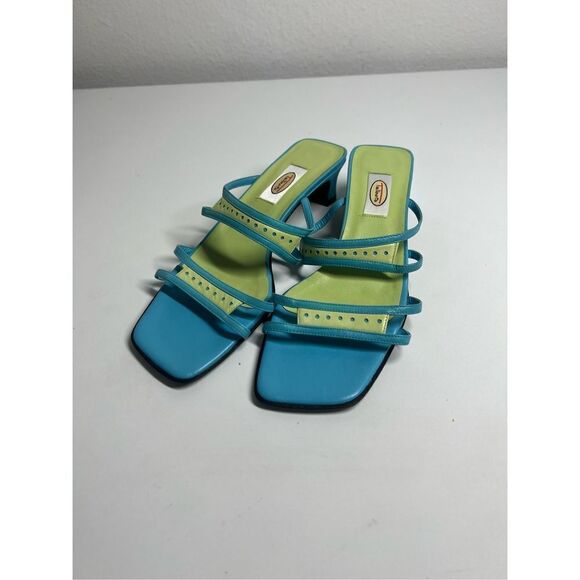 Talbots Leather Sandals Blue Green Size 8,5B - Picture 1 of 13